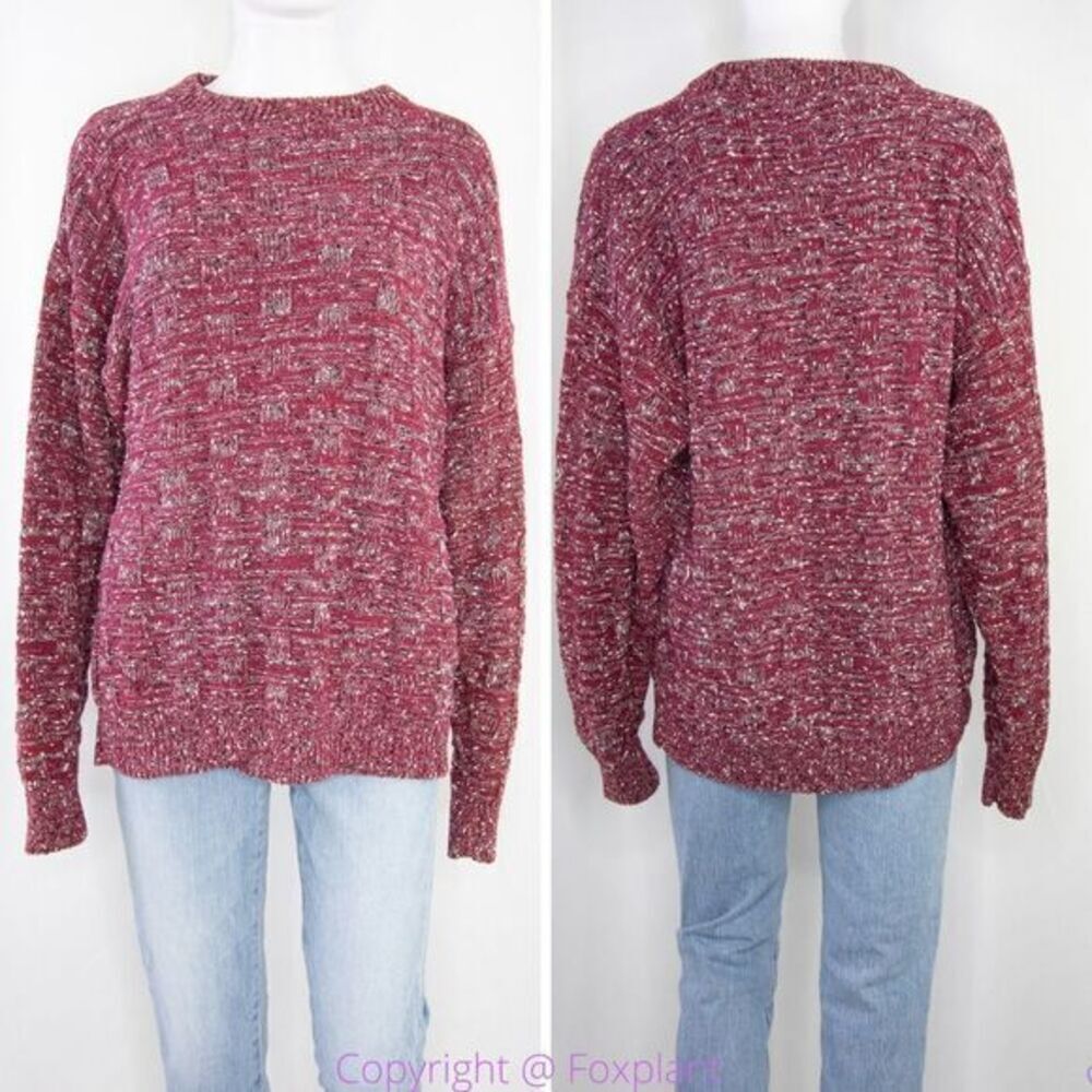 Vintage Traverse Bay‎ 100% cotton burgundy sweater, size M, women's